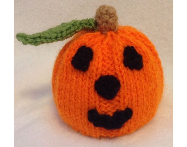 KNITTING PATTERN - Halloween pumpkin orange cover or 10 cms toy