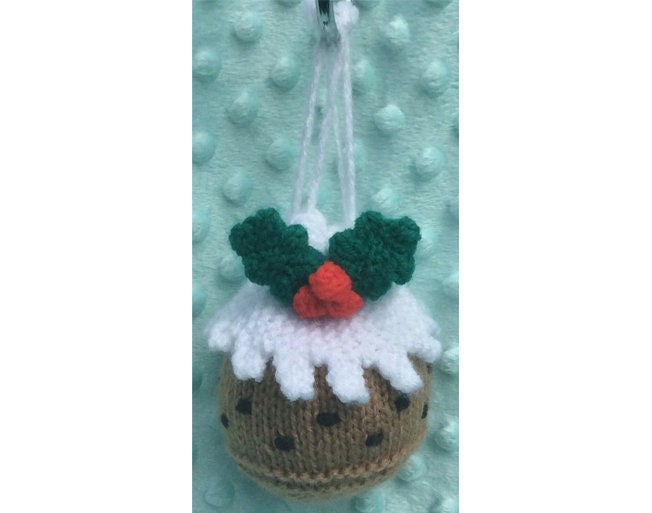 KNITTING PATTERN - Christmas Pudding Drawstring Gift Bag 9cms fits Choc orange