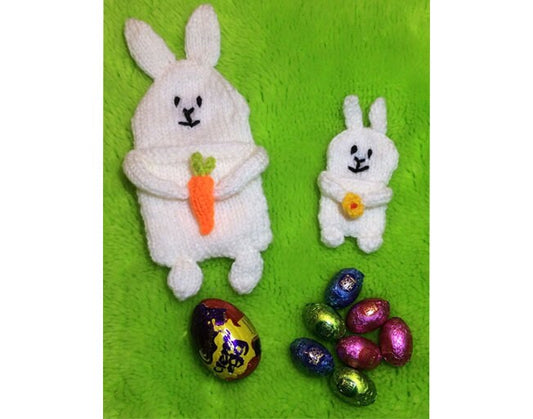 KNITTING PATTERN - Easter Mummy and Baby Bunny /Choc Cream Egg / Choc gift bags