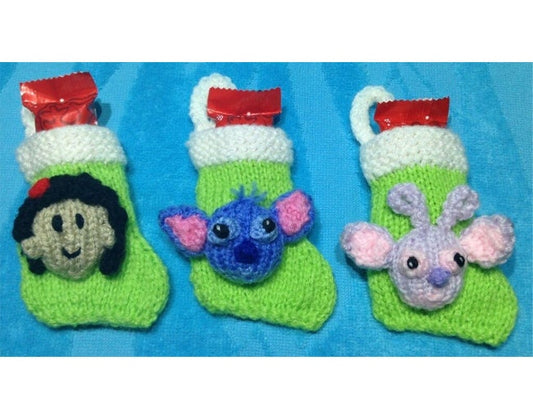 KNITTING PATTERN - Stitch 8cms Christmas stocking decoration