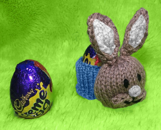 KNITTING PATTERN - Easter Peter Rabbit inspired choc cover fits Creme Egg