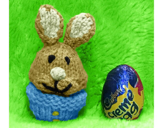 KNITTING PATTERN - Peter Rabbit bowl inspired choc cover fits Creme Easter Egg