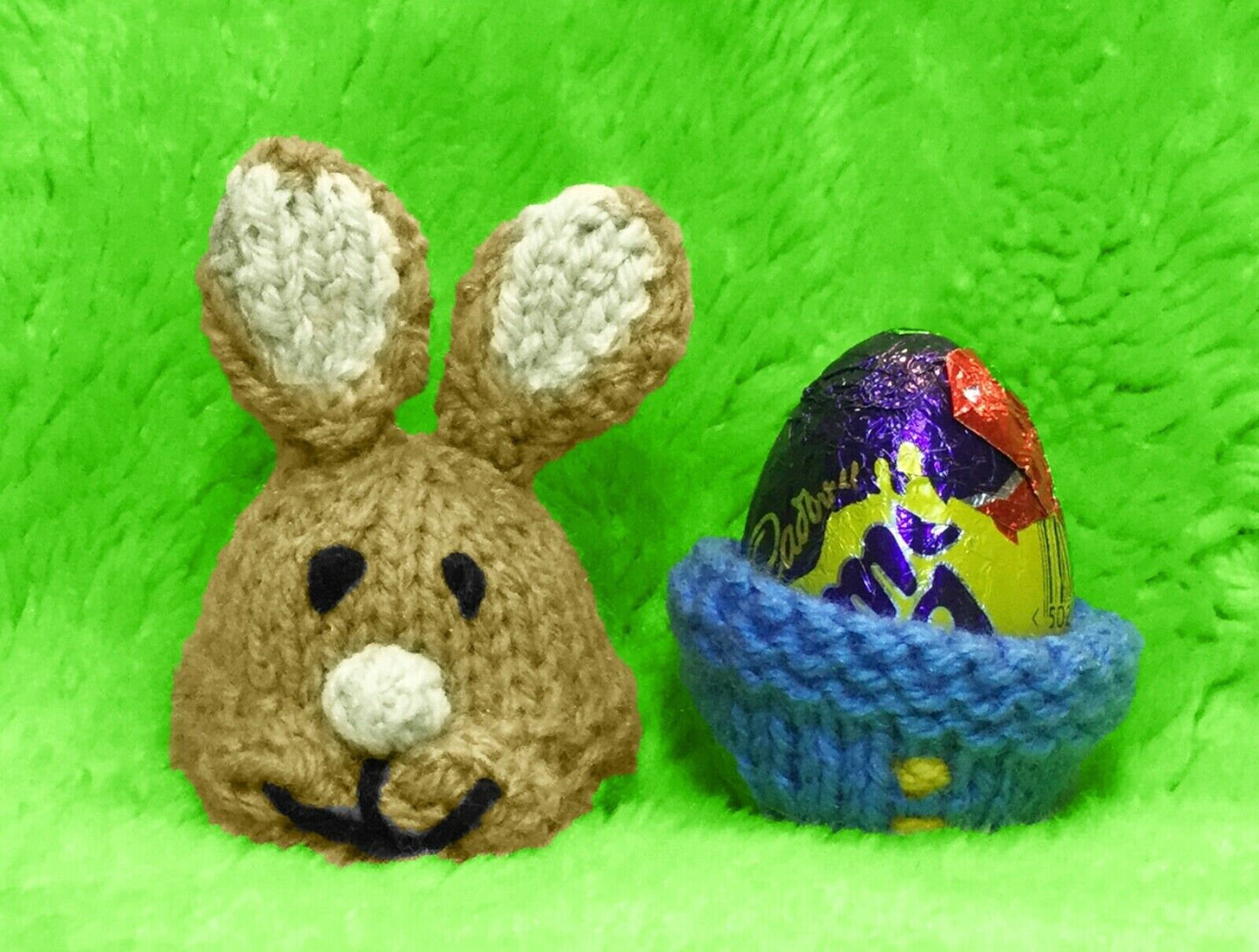 KNITTING PATTERN - Peter Rabbit bowl inspired choc cover fits Creme Easter Egg