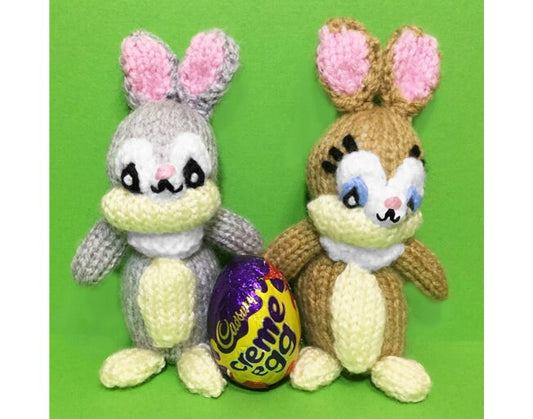 KNITTING PATTERN - Thumper and Miss Bunny inspired Choc cover Easter Creme Egg