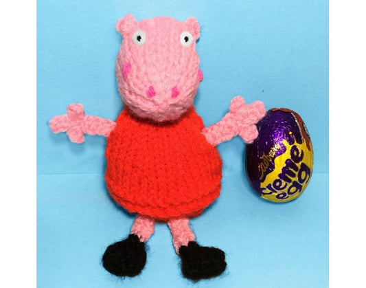 KNITTING PATTERN - Peppa Pig Choc cover Easter Creme Egg