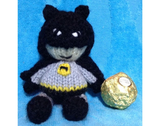 KNITTING PATTERN - Batman inspired chocolate cover favour fits ferrero rocher