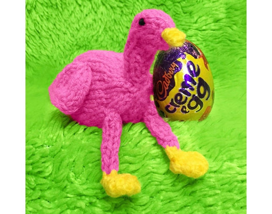 KNITTING PATTERN - Flamingo chocolate cover fits Creme Egg