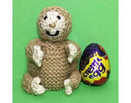 KNITTING PATTERN - Sloth chocolate cover fits Creme Egg