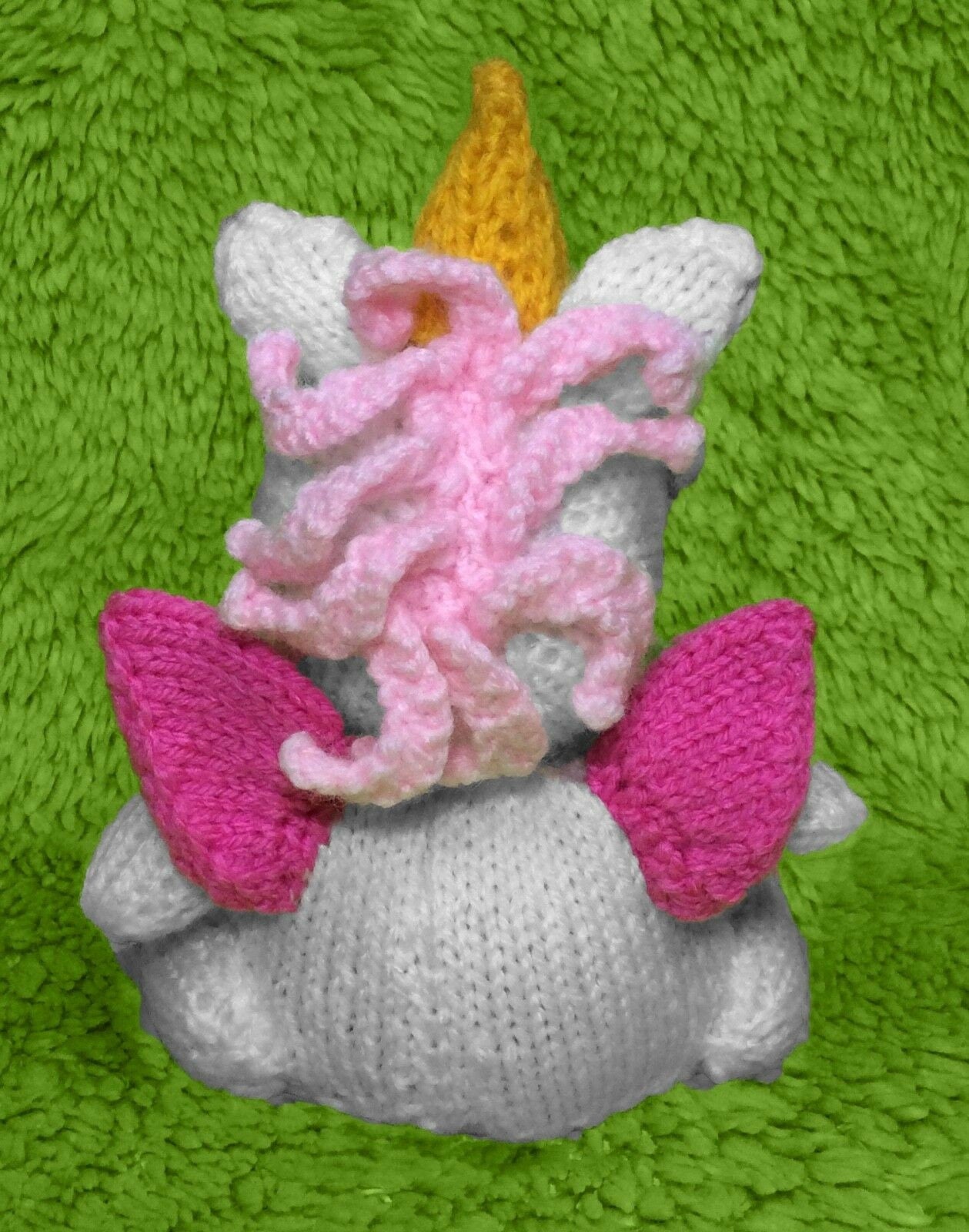 KNITTING PATTERN - Sleepy Fairytale Unicorn choc orange cover / 18 cms pony toy