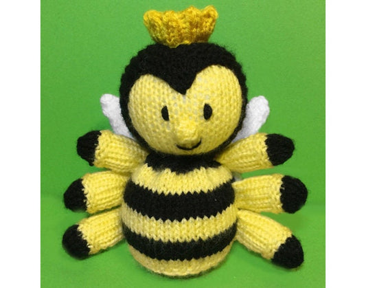 KNITTING PATTERN - Queen Bee chocolate orange cover / 15 cms Garden Insect Toy