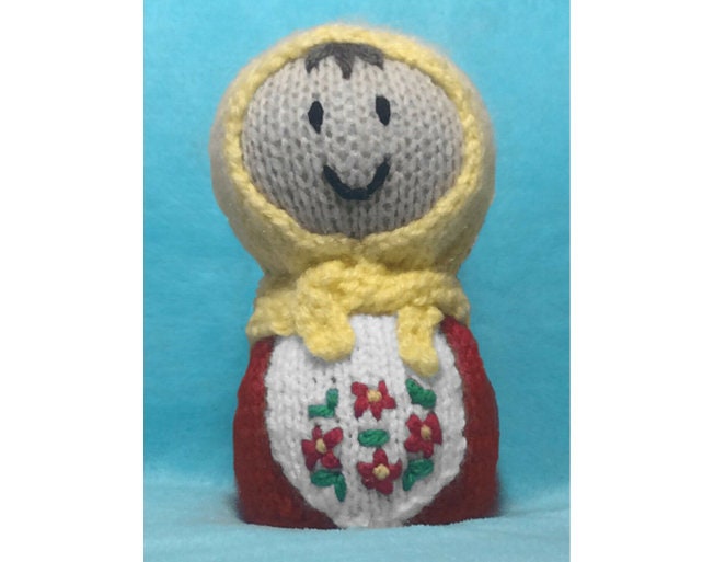 KNITTING PATTERN - Russian Doll chocolate orange cover / 13 cms Toy