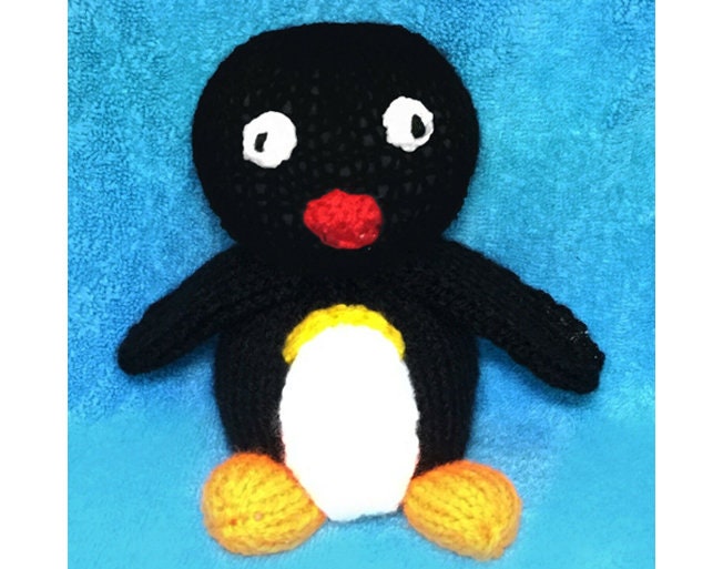 KNITTING PATTERN - Pingu inspired chocolate orange cover / 14 cms Penguin toy