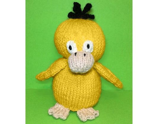 KNITTING PATTERN - Psyduck inspired choc orange cover or 15 cms toy