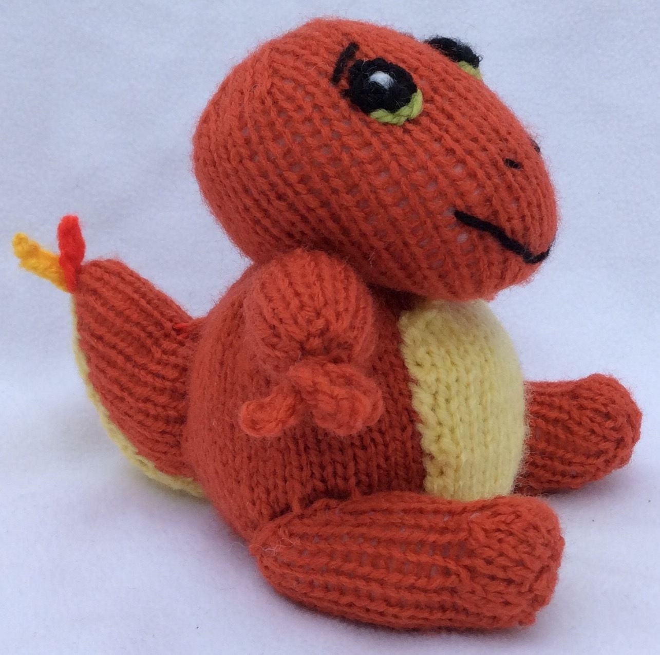 KNITTING PATTERN - Charmander inspired chocolate orange cover/ 13 cms toy