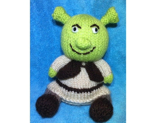 KNITTING PATTERN - Shrek choc orange cover / 15cms toy