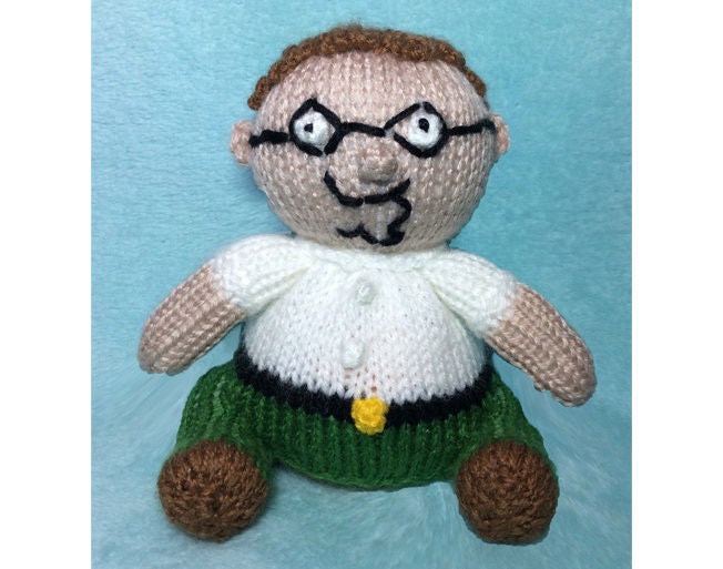 KNITTING PATTERN - Peter Griffin inspired choc orange cover /12cm toy