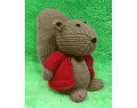 KNITTING PATTERN - Timmy Tiptoes Squirel inspired choc orange cover / 15 cms toy