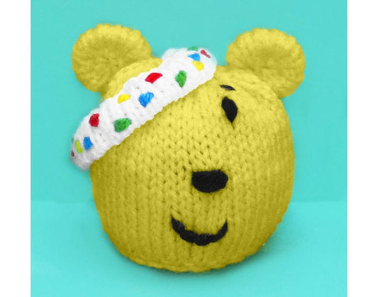 KNITTING PATTERN - Pudsey head choc orange cover / 9 cms toy