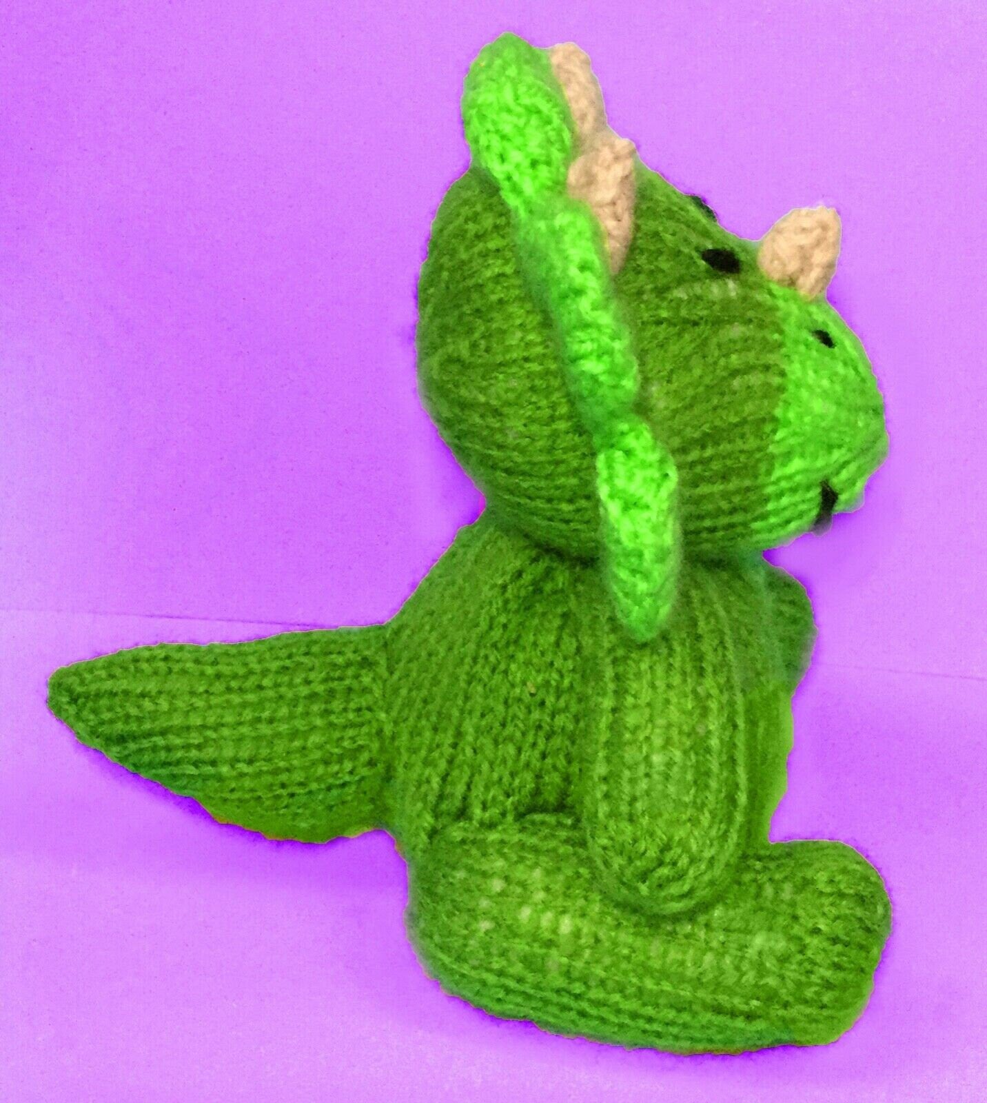 KNITTING PATTERN - Terence the Triceratops choc orange cover /15cm Dinosaur toy