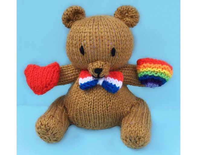 KNITTING PATTERN - Best of British Teddy Bear Chocolate orange cover / 15cms toy