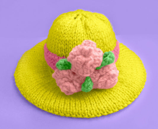 KNITTING PATTERN - Easter Bonnet chocolate orange cover / 9 cms Hat toy