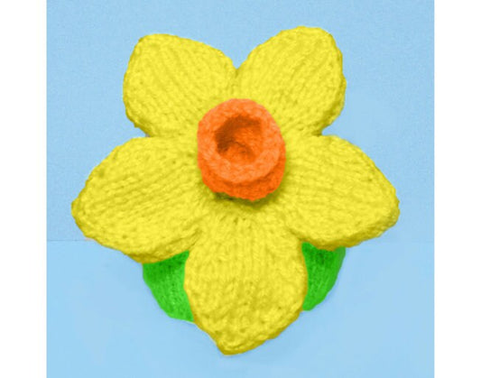 KNITTING PATTERN - Easter Daffodil chocolate orange cover or 10 cms Welsh toy