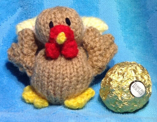 KNITTING PATTERN - Christmas Turkey chocolate cover fits Ferrero Rocher