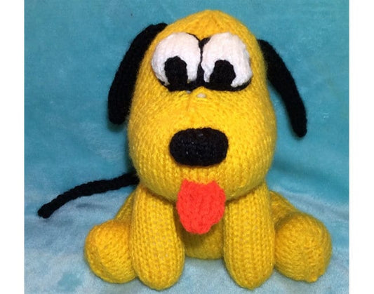 KNITTING PATTERN - Yellow Dog inspired chocolate orange cover / 15 cms toy