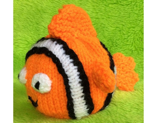 KNITTING PATTERN - Clown Fish inspired choc orange cover or 9cms toy