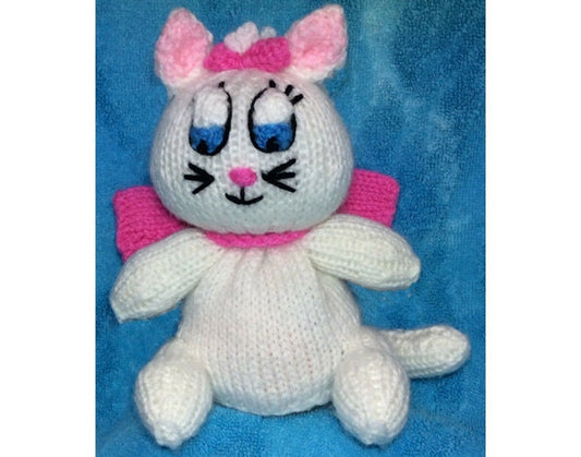 KNITTING PATTERN - White cat inspired chocolate orange cover / 16 cms toy