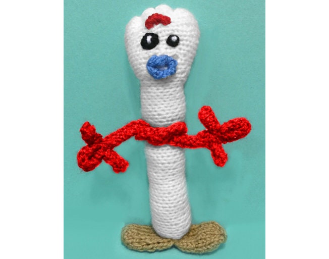 KNITTING PATTERN - Friendly Fork inspired 20 cms soft toy doll