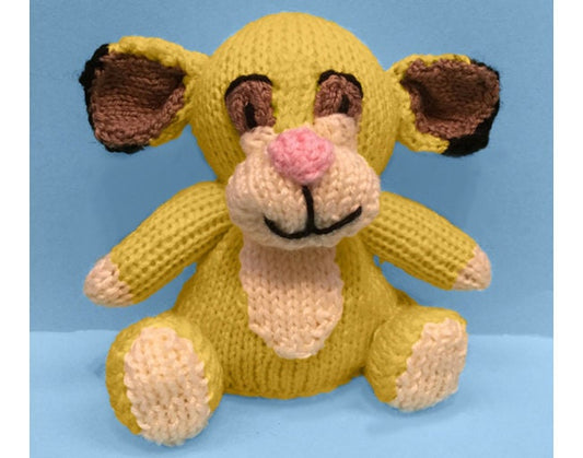 KNITTING PATTERN - Lion Cub inspired chocolate orange cover / 15 cms toy