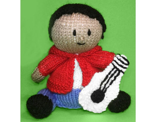 KNITTING PATTERN - Guitar Player inspired choc orange cover / 13 cms toy