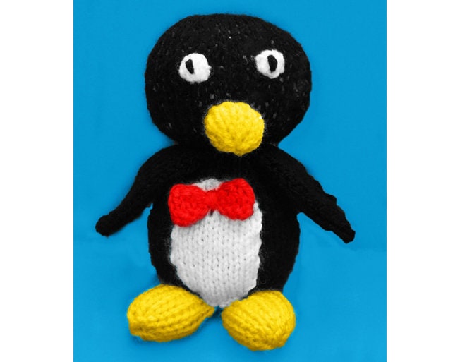 KNITTING PATTERN - Singing Penguin inspired Choc orange cover / 14 cms toy