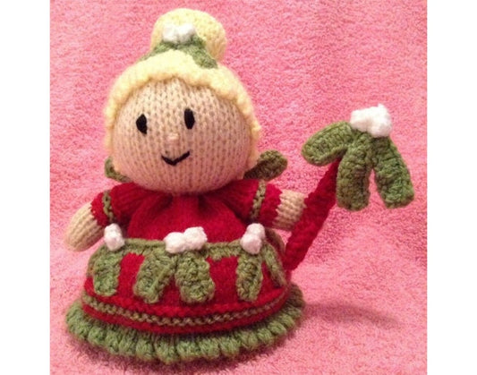 KNITTING PATTERN - Mistletoe the Christmas fairy orange cover or 15 cms toy