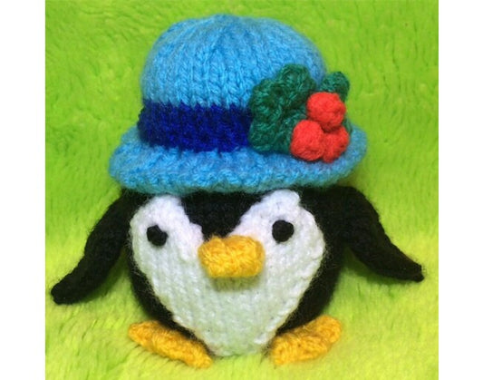 KNITTING PATTERN - Chubby Penguin choc orange cover / 10 cms Christmas toy