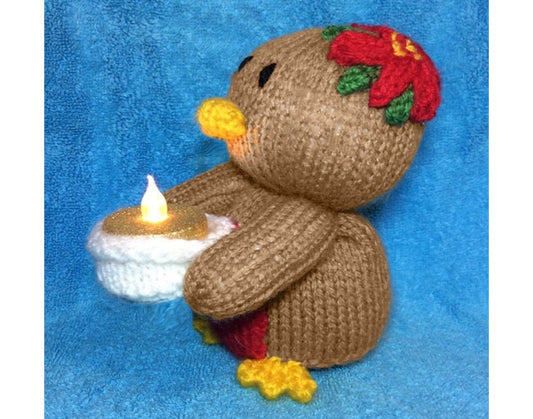 KNITTING PATTERN - Christmas JJ the Robin chocolate orange Cover / 15cms toy