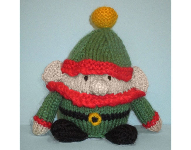 KNITTING PATTERN - Chubby Elf chocolate orange cover / 9 cms Christmas toy