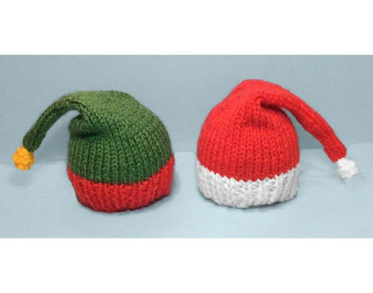 KNITTING PATTERN - Santa and Elf Hat Choc orange cover / 9 cms Christmas toy