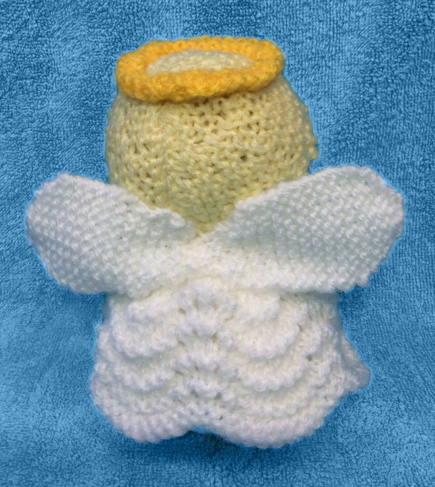 KNITTING PATTERN - Christmas Starlight Angel choc orange cover /14cms Star toy