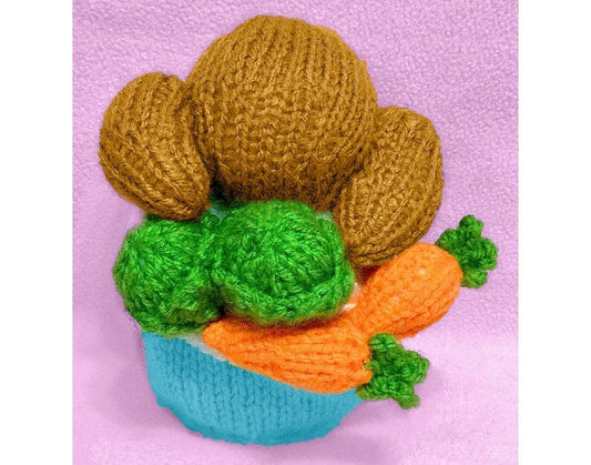 KNITTING PATTERN - Christmas Turkey Dinner Choc orange cover or 12 cms toy