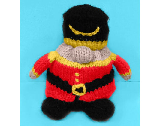 KNITTING PATTERN - Nutcracker Soldier Gnome Choc orange cover /9cm Christmas toy