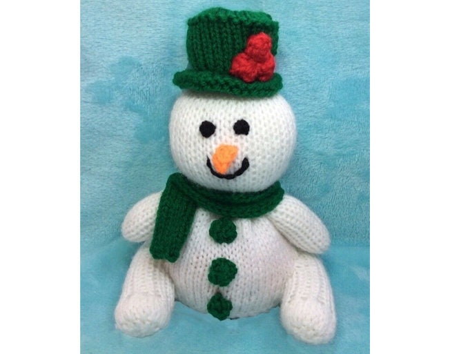 KNITTING PATTERN - Christmas Frosty the Snowman choc orange cover / 18cms toy