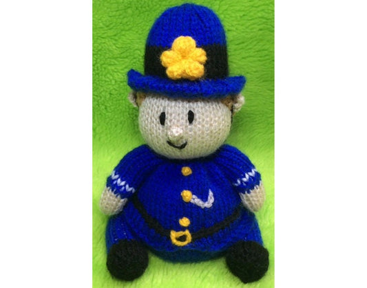 KNITTING PATTERN - Mr Plod policeman inspired choc orange cover /17cms Toy