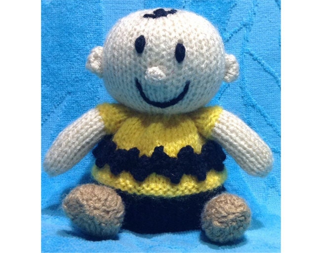 KNITTING PATTERN - Peanuts inspired Charlie Brown orange cover or 13 cms toy