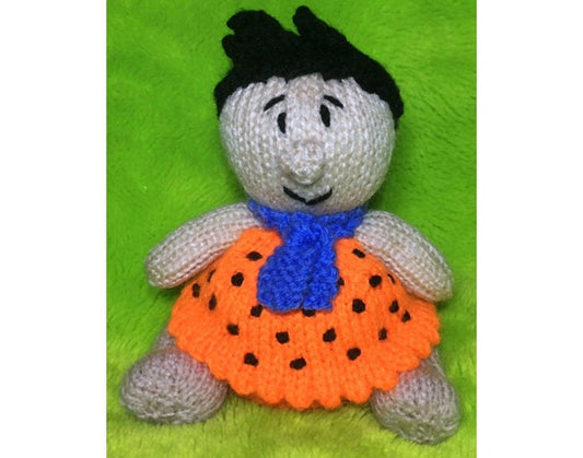 KNITTING PATTERN - Fred Flintstone choc orange cover / 16 cms toy