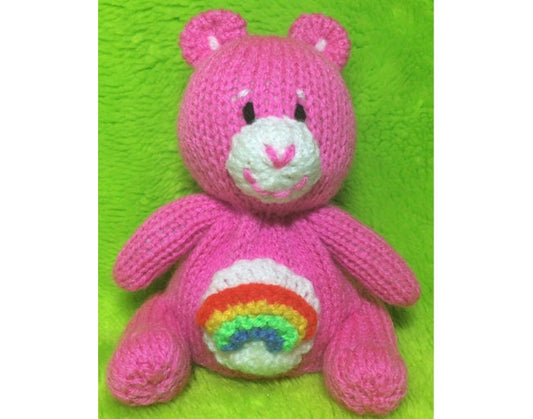 KNITTING PATTERN - Cheer Bear orange cover or 14 cms toy