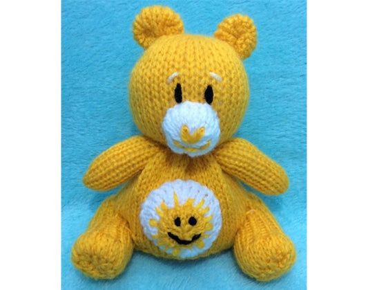 KNITTING PATTERN - Funshine Bear orange cover or 14 cms toy