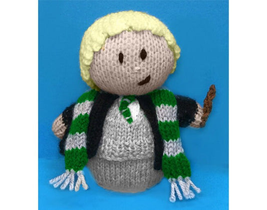 KNITTING PATTERN - Draco Malfoy inspired Choc cover or 13 cms toy