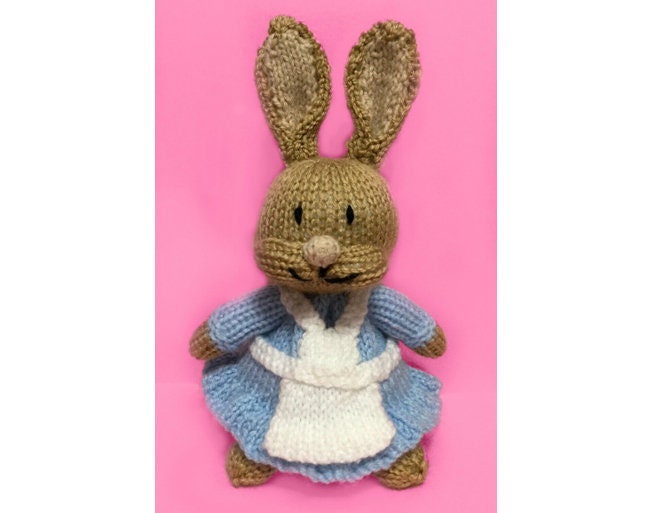 KNITTING PATTERN - Mrs Rabbit choc orange cover / 17 cms toy